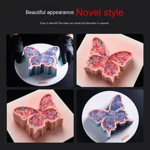 แม่พิม<span class=keywords><strong>พ</strong></span>์เค้กฝรั่งเศส AKOKO แบบ 3 มิติ ขนาด 6 นิ้ว 8 นิ้ว 122*145*50 มม. แม่พิม<span class=keywords><strong>พ</strong></span>์ซิลิโคนรูปผีเสื้อสำหรับทำมูส <span class=keywords><strong>เค้ก</strong></span>วันวาเลนไทน์ - Product Image 5