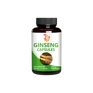 Suplementos Herbales Naturales al por Mayor de Fábrica: Cápsulas de Ginseng con Fibra Dietética, Polvo de Raíz de Ginseng, Apoyo Antioxidante Dietético - Product Image 1