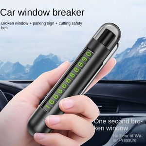 3 in1 khẩn cấp thoát búa di chuyển bãi đậu xe số tấm cửa sổ ngắt đa chức năng an toàn búa xe tạm thời thẻ đậu xe - Product Image 4