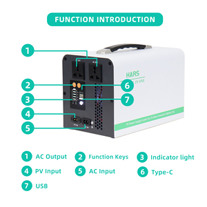 เครื่องกำเนิดพลังงานแสงอาทิตย์พร้อมแบตเตอรี่ลิเธียม LiFePO4 3.2V 314Ah 1000Wh 220V 500W สถานีพลังงานสำรองแบบพกพา ช่องเสียบ USB-C/USB-A - Product Image 1