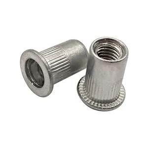 Aluminium Rivet écrou Capuchon Plat Tête Cylindrique écrou À Tête Plate moletée écrou M3 M4 M5