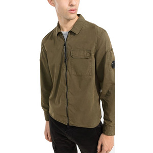 Nuova <span class=keywords><strong>Giacca</strong></span> da Lavoro da Uomo con Tasca sul Petto, Orlo Curvo, 100% Cotone, <span class=keywords><strong>Verde</strong></span>, con Doppia Cerniera - Product Image 2