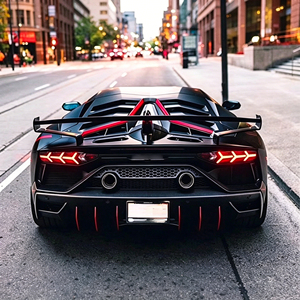 Kit carrosserie en fibre de carbone partielle de style SVJ, pare-chocs, capot, échappement pour <span class=keywords><strong>Lambo</strong></span> Aventador LP700-2 2011-2015 - Product Image 4