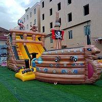Parcours d'obstacles gonflable géant amusant, bateau pirate, terrain de jeu gonflable pour enfants et adultes