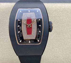 Montre mécanique en céramique avec boîtier en céramique, deux ressorts de remontoir séparés et un balancier visiblement visible - Product Image 1