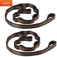 Sangles de hamac 2 pièces en nylon pour camping en extérieur, accessoires pour arbres, balançoire de yoga, ceinture de suspension, boucle d'extension robuste