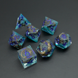 Crazy Octopus RPG <span class=keywords><strong>Dice</strong></span> Transparente Azul Púrpura Borde afilado Resina de <span class=keywords><strong>color</strong></span> DnD Juego de dados para juegos de rol - Product Image 6