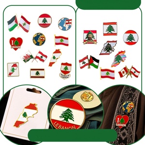 ملصق معدني للهاتف بتصميم علم وخريطة لبنان وشعار مخصص لمهرجان علم الدولة - Product Image 1