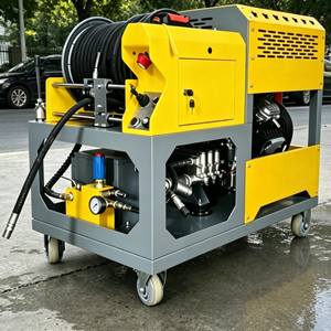 Nuovo Idropulitrice Industriale in Metallo da 200 Bar 85 L/min - Pulitore ad Alta <span class=keywords><strong>Pressione</strong></span> per Tubazioni Fognarie Comunali (100-700mm) - Product Image 1
