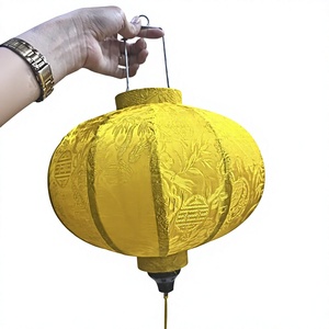 Lanterne en bambou artisanale du Vietnam, en satin, pour restaurant, fête, décoration de mariage, à suspendre, avec housse en tissu de soie DIY, colorée, vente en gros, exportation - Product Image 1