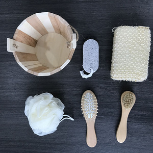<span class=keywords><strong>Set</strong></span> regalo con Logo personalizzato per <span class=keywords><strong>bagno</strong></span> doccia con depuratore per il corpo esfoliante guanto per la pulizia del viso per massaggiatore cura dei piedi integratori - Product Image 5
