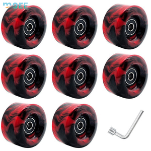 8 pezzi 8 ruote Quad PU 58*32mm cuscinetti ABEC-9 installati Quad doppia <span class=keywords><strong>fila</strong></span> Skateboard pattino ruote - Product Image 4