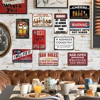 Juego de Letreros Metálicos Vintage Divertidos de Cerveza para Bar, Decoración Retro para el Hogar, Bar, Cueva del Hombre, Pared, Pub, Garaje, Cocina