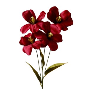 Pequeño Libro Rojo con Flores de Tulipán Artificiales de Seda, Decoración para Bodas y Hogar - Product Image 1