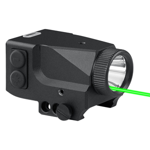 Torcia <span class=keywords><strong>LED</strong></span> Tattica Ricaricabile in Alluminio con Puntatore Laser Verde, Resistente agli Urti, Impermeabile, con Fasci Magnetici - Product Image 1