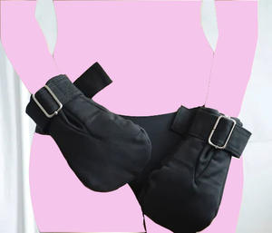 Gants de bondage en cuir noir <span class=keywords><strong>HM</strong></span>, mitaines de bondage, gants de bondage BDSM ABDL, punition, rembourrage doux - Product Image 2