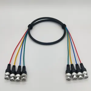 RGB Multicore Coaxial Cable 75Ohm 4 BNC Male To 4 BNC Male Cable 1m Length