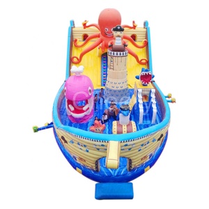 Chine usine prix Kiddie aire <span class=keywords><strong>de</strong></span> <span class=keywords><strong>jeux</strong></span> <span class=keywords><strong>jeux</strong></span> poulpe château <span class=keywords><strong>pirate</strong></span> <span class=keywords><strong>bateau</strong></span> gonflable videur avec toboggan - Product Image 6
