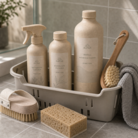 Dégraissant de cuisine en bouteille de papier personnalisée, nettoyant ménager haute résistance à l'huile, emballage recyclable, kit écologique, 12 pièces, conception robuste