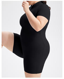 Body de sport noir haut de gamme à col en V pour <span class=keywords><strong>femme</strong></span> Combinaison taille haute coupe ajustée avec tissu fin pour le yoga et l'équitation - Product Image 1