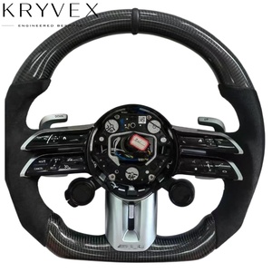 <span class=keywords><strong>Volant</strong></span> en fibre de carbone sergé 3K personnalisé Kryvex pour Mercedes Benz <span class=keywords><strong>AMG</strong></span> <span class=keywords><strong>A35</strong></span> A45 C63 C43 E53 E63 G63 G500 G55 GT S63 GLE63 GLA4 - Product Image 2