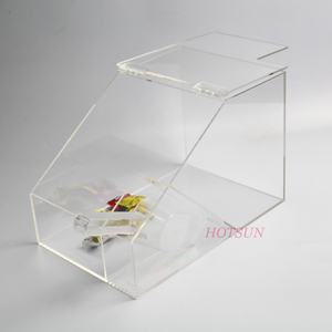 Caja de Acrílico Transparente para Dulces, con Tapa de Plexiglás en Forma de Trapecio - Product Image 3