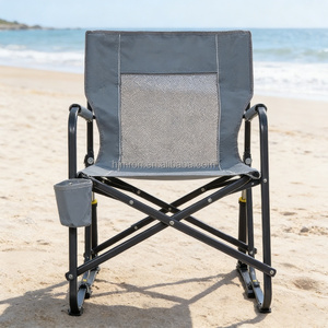 Chaise <span class=keywords><strong>de</strong></span> camping pliante d'extérieur, chaise <span class=keywords><strong>de</strong></span> pêche portable, chaise <span class=keywords><strong>de</strong></span> plage légère avec <span class=keywords><strong>porte</strong></span>-gobelet et structure en fer - Product Image 4