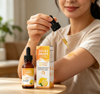 Complément alimentaire de haute qualité à usage quotidien, 1 goutte de liquide oral, vitamine D3+K2, durée de conservation de 24 mois, améliore la densité osseuse, renforce le système immunitaire