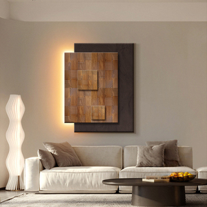 Nghệ thuật hiện đại Deco LED chiếu sáng trang trí tường đôi đá Sa Thạch Kết cấu đương đại tường nghệ thuật thiết kế - Product Image 3