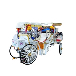 Carruaje de 4 ruedas eléctrico real de lujo con caballos, personaliza una variedad de colores para visitas de boda opcionales - Product Image 5