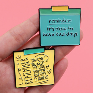 Broches de esmalte con citas de salud mental, frases divertidas, refranes positivos, proverbos clásicos, insignias de solapa, regalo de joyería para amigos - Product Image 1