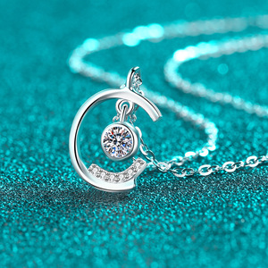 Collar Xindeyi de Plata de Ley S925 con Moissanita, un Colgante Delicado y Elegante para Mujer, un Collar de Lujo Ligero de Alta Gama - Product Image 2