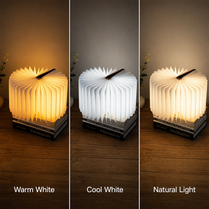Lampe de lecture LED créative en bois, personnalisable et gravable, pliable à 360°, veilleuse sans fil à piles pour chambre à coucher - Product Image 3