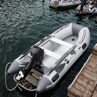 380cm Bateau de pêche Plancher en aluminium Bateau gonflable Sports nautiques 1.2mm PVC Anti-collision Vitesse Bateau Radeau