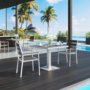 Ensembles de tables et chaises d'extérieur en aluminium pour restaurant Coets Garden Terrace, table de terrasse pour restaurant - Product Image 1