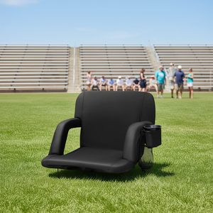 Sedile da Stadio Doppio Riscaldato con 3 Livelli di Riscaldamento, Sedia Reclinabile Imbottita Portatile con Portabicchieri, Ampia Poltrona per Gradinate, Arredo Sportivo da Esterno - Product Image 2