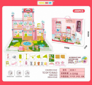 Kit di costruzione per casa delle bambole Heng Brick, scala 1:12, 53,8 cm, per bambini dai 4 ai 6 anni - Product Image 3