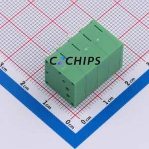 DB241R-5.0-4P-GN Spring Terminal Block Bent Lead Through Hole,P=5mm Connector 1x4P 5mm Green 4P - Product Image 2