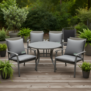 4 cuscini grigi per sedie da esterno, 15,7"x15,7"x2,8", in tessuto Oxford resistente, rimovibili e lavabili, cuscini quadrati - Product Image 2