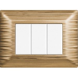 Placa de Interruptor de Pared Gloca de 3 Botones, Panel Táctil de Plástico Dorado Satinado, Estilo Lujoso, Juego de 3 Piezas - Product Image 4