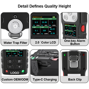 Wholesale Portable 5-in-1 <strong>Gas</strong> Detector CH4 EX LEL CO2 O2 H2S CO Custom High Precision <strong>Gas</strong> <strong>Sensor</strong> for Underground Confined Space - Product Image 3