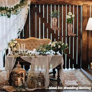 Jarrón de Pared Creativo en Forma de Bota de Madera para Decoración Floral de Bodas, Decoración Rústica, Madera Maciza Marrón, Artesanía Ly1221 - Product Image 1