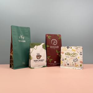 8サイドシールPETコーヒーバッグ平底250g 500g 1KG容量ジップロッククロージャー印刷豆砂糖包装 - Product Image 1