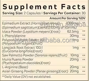 Mannelijke Power Enhancement Vitaminen Volwassen Libido Enhancer Energie Capsules Veilig - Product Image 4