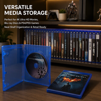 Boîtier Blu-ray simple bleu translucide de 11 mm avec étui extérieur pour l'emballage de films 4K UHD