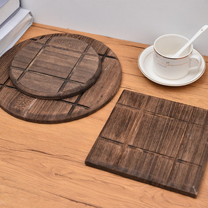 Posavasos de Madera de Paulownia MUYAN al por Mayor, Pirograbado, Resistente al Calor, para Decoración de Cafeterías - Product Image 1