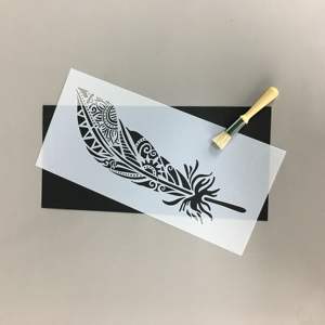 Pochoirs de <span class=keywords><strong>grande</strong></span> taille, pour la peinture du bois, <span class=keywords><strong>sur</strong></span> toile, ensemble de pochoirs réutilisables, pochoirs en <span class=keywords><strong>feuille</strong></span> pour murs, meubles - Product Image 3