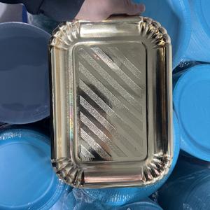 Prix de gros Bac papier or Assiettes papier <span class=keywords><strong>carton</strong></span> jetables Assiettes à <span class=keywords><strong>dessert</strong></span> dorées - Product Image 5