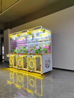 Machine commerciale de pêche de peluches à monnayeur avec cadre lumineux et autocollant personnalisé pour parcs d'attractions et centres de divertissement familial (FEC)