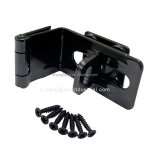 Fermoir de cadenas de sécurité en acier robuste loquets de verrouillage noir 4-1/2 "90 degrés ange serrure de porte loquet à moraillon et <span class=keywords><strong>agrafe</strong></span> pivotante - Product Image 2